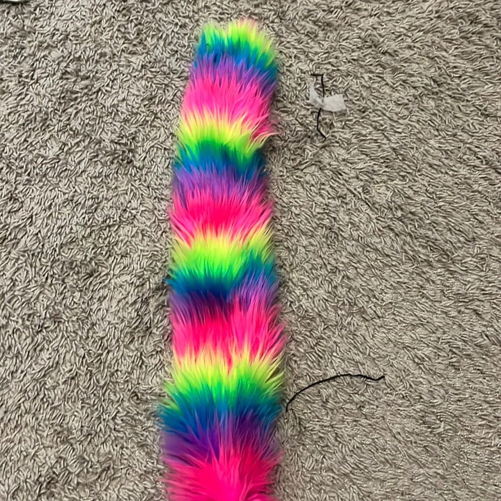 handmade furry/therian rainbow tail
